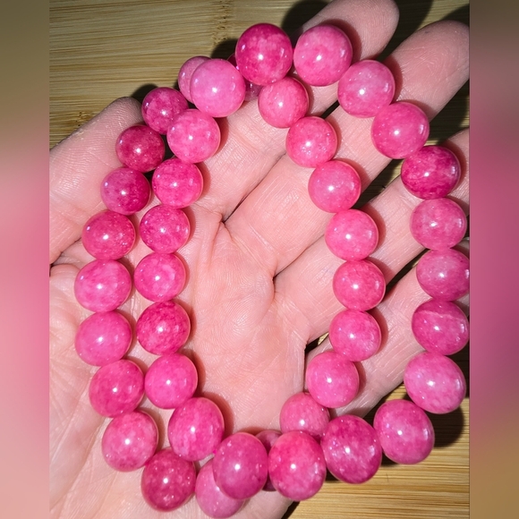 10mm Red Rhodochrosite Bracelet - Picture 5 of 6